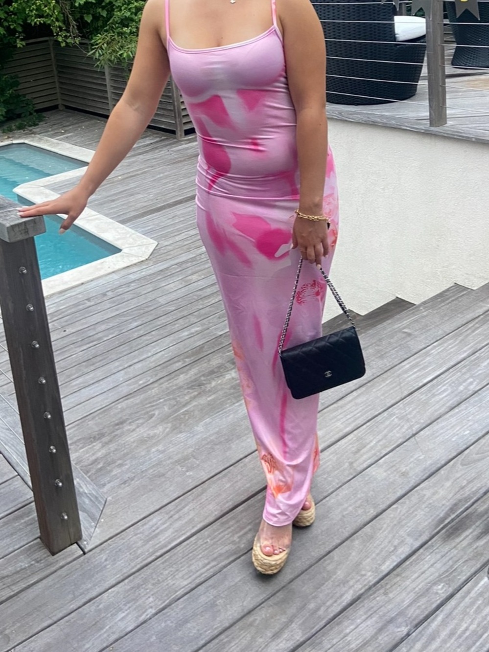 Pink floral Slip Maxi Dress
